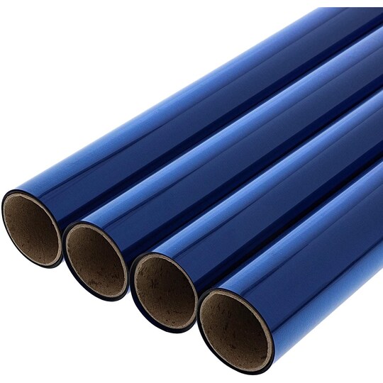 Juvale Navy Blue Cellophane Roll - 4-Pack, 17 In x 10 ft Each - Gift Basket Wrapping Plastic & Craft